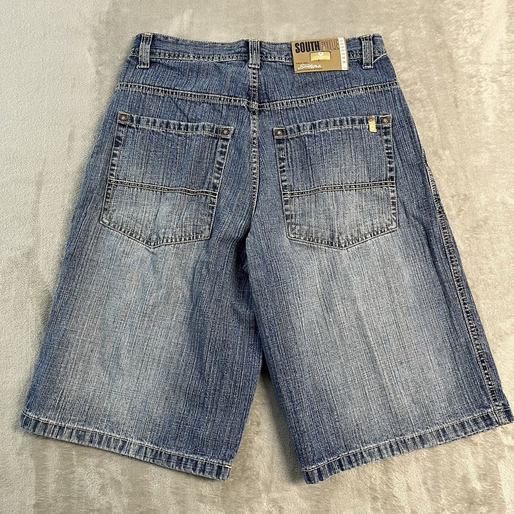Vintage Southpole Gold Tab Denim Shorts Men's 34* Blue Baggy Skater Hip Hop - Picture 10 of 15